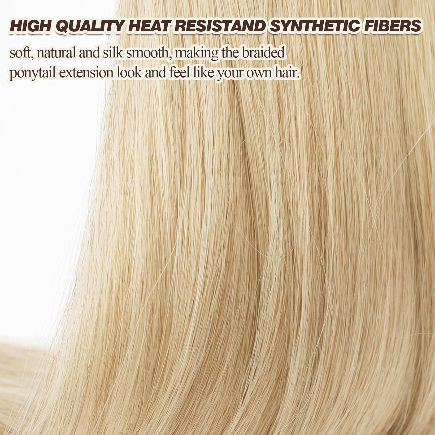 66cm Braid Extensions Pferdeschwanz Haarteil Blond Mix für Frauen