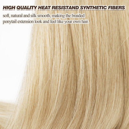 66cm Braid Extensions Pferdeschwanz Haarteil Blond Mix für Frauen