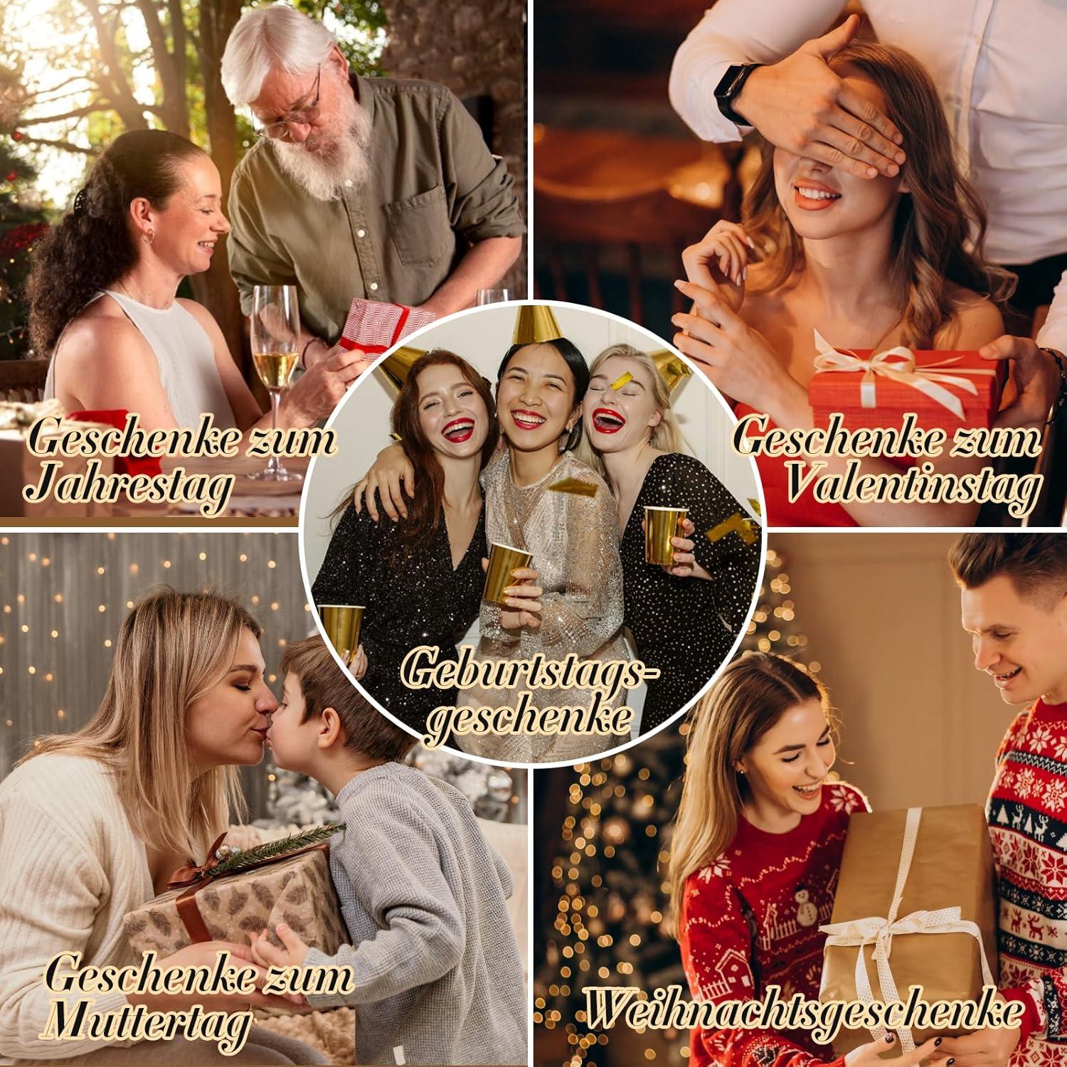Ewige Rose Halskette Damen Schmuckbox 100 Sprachen Geschenk Valentinstag