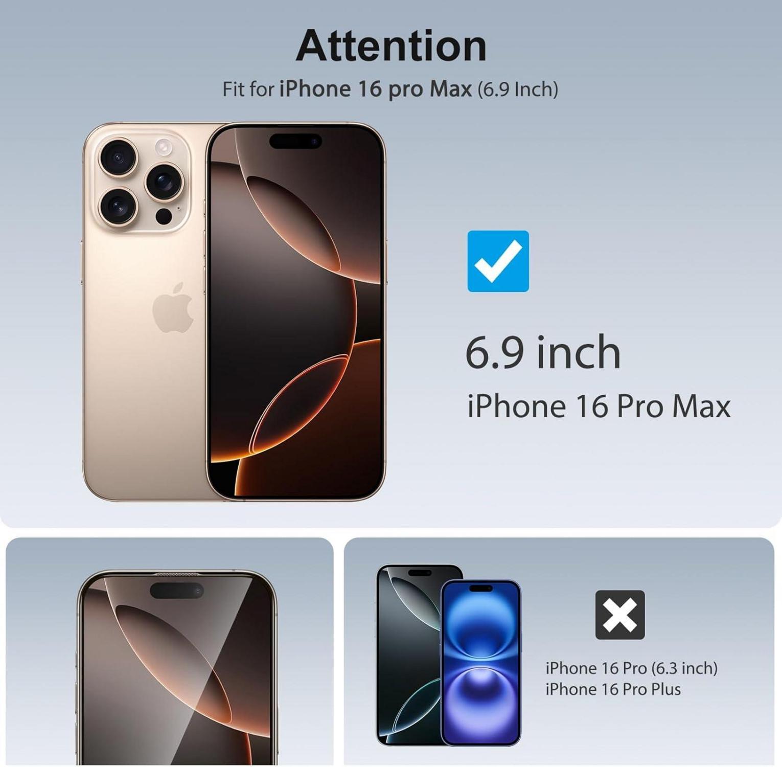 SPARIN iPhone 16 Pro Max Panzerglas Schutzfolie 3D Vollbild