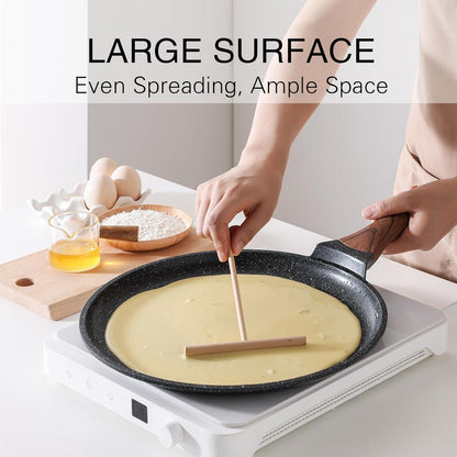 Crêpepfanne mit Teigverteiler Antihaft 30cm Induktion geeignet
