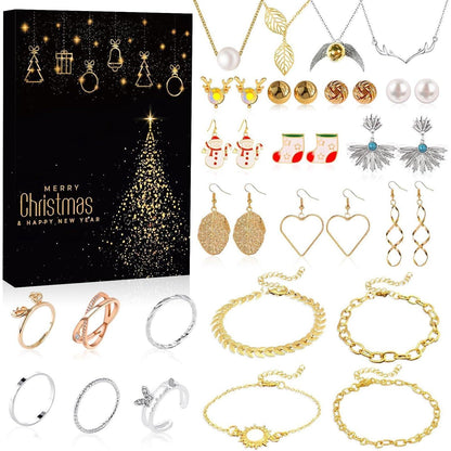 Adventskalender 2024 Frauen Mädchen Retro Grün Schmuck