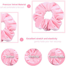 Rosa Premium Samt Haargummis für Damen und Mädchen, 12 Stück
