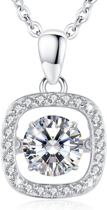 Moissanit Halskette Damen 925 Silber VVS1 Anhänger 1 Karat