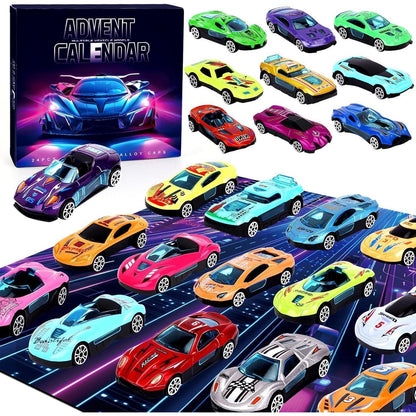 Adventskalender 2024 Kinder Rennauto Spielzeug 24 Tage