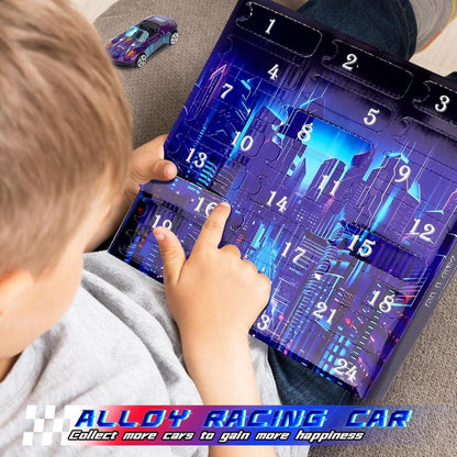 Adventskalender 2024 Kinder Rennauto Spielzeug 24 Tage