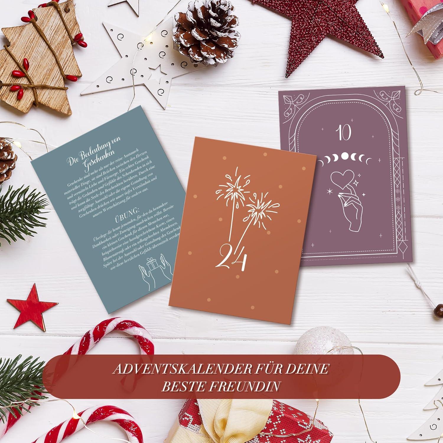 Adventskalender 2024 für Frauen Freundin 24 Impulse Holzständer