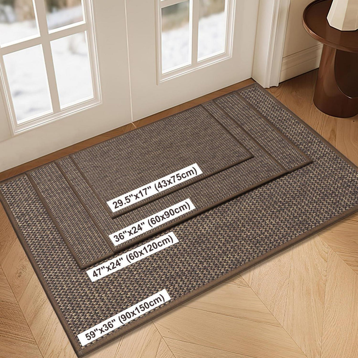 Fussmatte Innen 90x150 cm – Rutschfest & Waschbar Braun