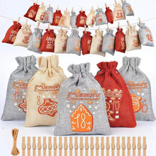 Adventskalender zum Befüllen Kinder Stoffbeutel