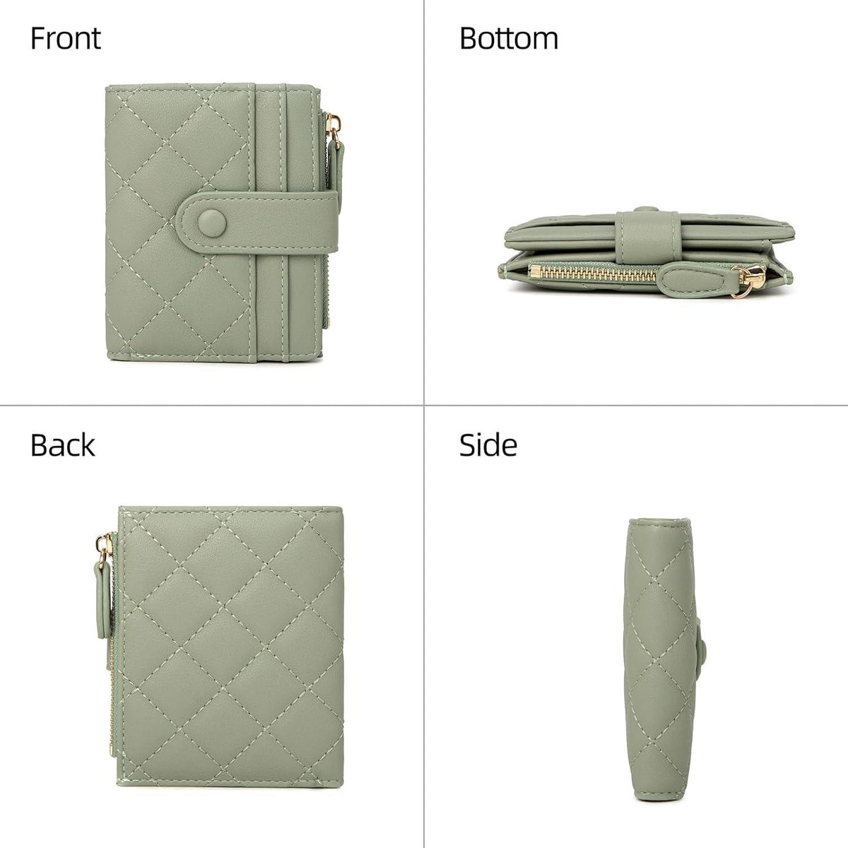 Damen Geldbörse Leder Klein, Bifold Portemonnaie