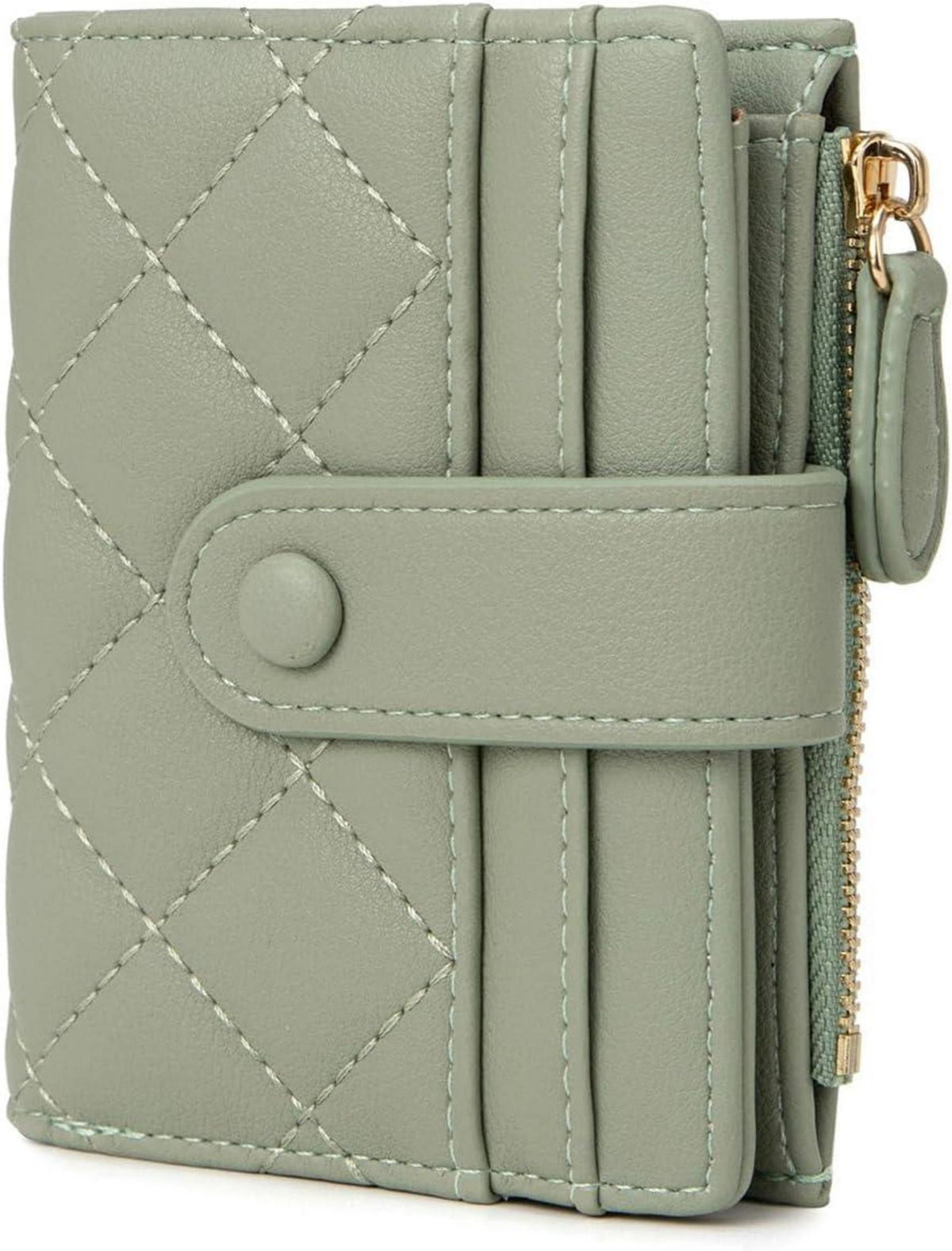 Damen Geldbörse Klein Bifold Leder Portemonnaie Braun