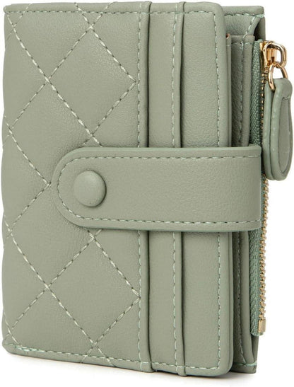 Damen Geldbörse Klein Bifold Leder Portemonnaie Braun