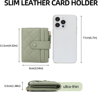 Damen Geldbörse Klein Bifold Leder Portemonnaie