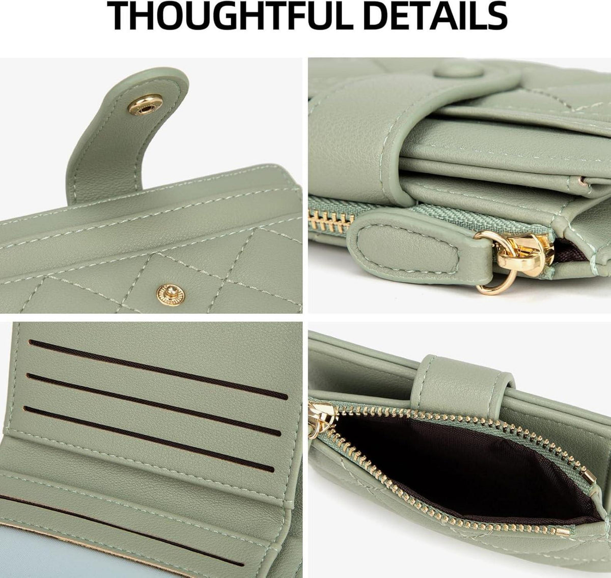 Kleines Damen Bifold Leder Portemonnaie mit Mehreren