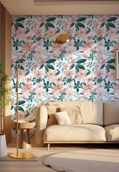Selbstklebende Tapete Floral Blätter Wandpapier B 44x1000cm