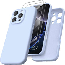 iPhone 16 Pro Hülle, Kameraschutz, 2 Schutzfolien, Silikon - Baby Blau