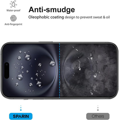 Panzer Schutz Glas für iPhone 16: 3er Packung mit Positionierhilfe