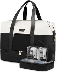 Große Reisetasche Weekender mit Schuhfach für Damen, Handgepäck 56L