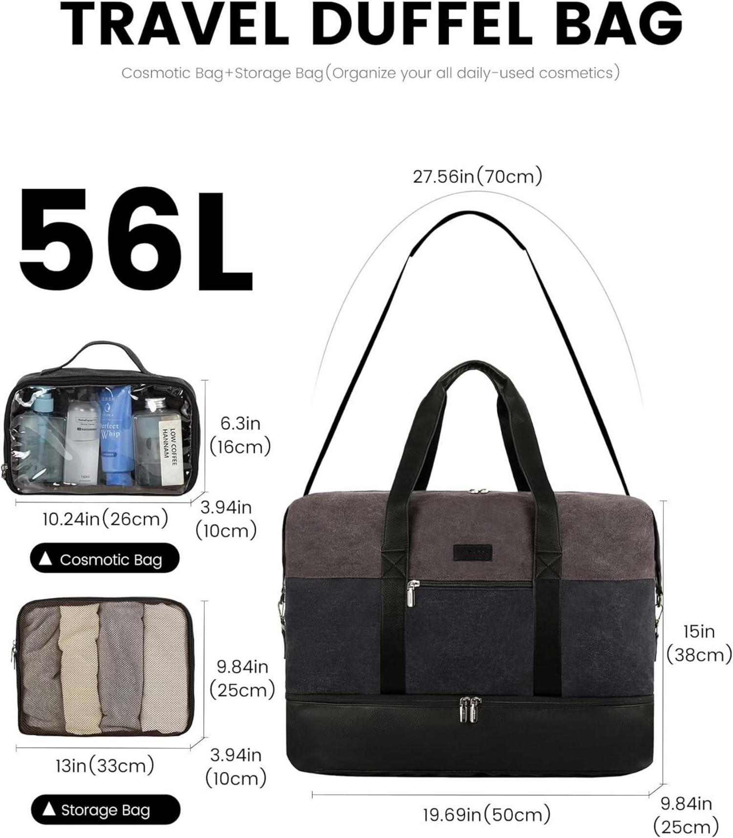 Reisetasche Weekender Herren 56L Handgepäck Sporttasche