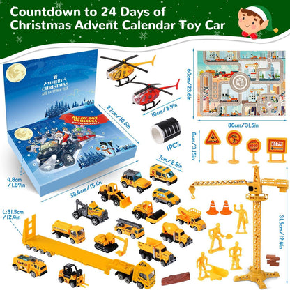 Adventskalender Autos Kinder Junge 2024 Fahrzeuge Legierung