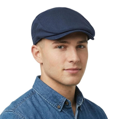 Herren Schiebermütze mit Futter – Gatsby Flatcap Blau