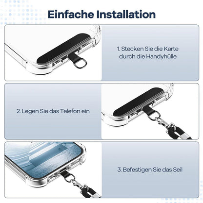 Handykette Universal Schwarz Dunkelgrau 2 Stück mit Pads
