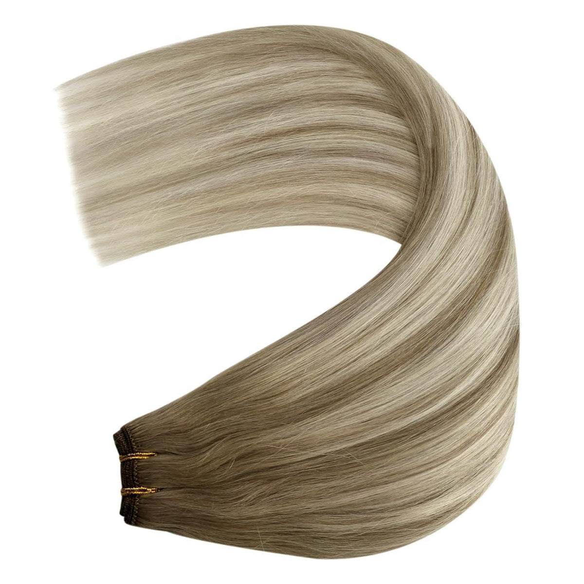 Echthaar Tressen Ombre 50cm - Hellbraun/Platinblond