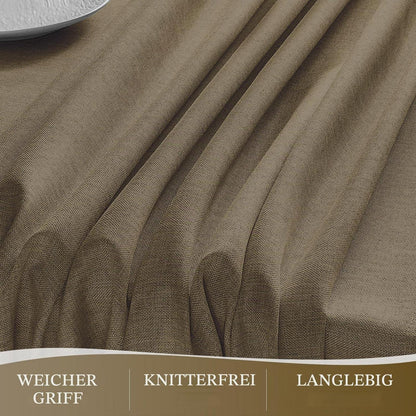 Abwaschbare Tischdecke Leinenoptik 240x140 cm Beige Braun