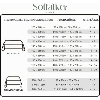 Abwaschbare Tischdecke Leinenoptik 240x140 cm Beige Braun