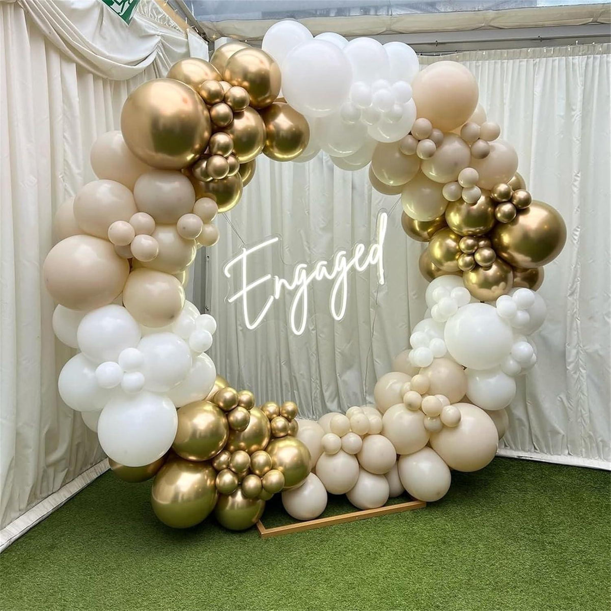 Luftballons Beige Gold Konfetti Boho Ballons 60 Stk. 12 Zoll