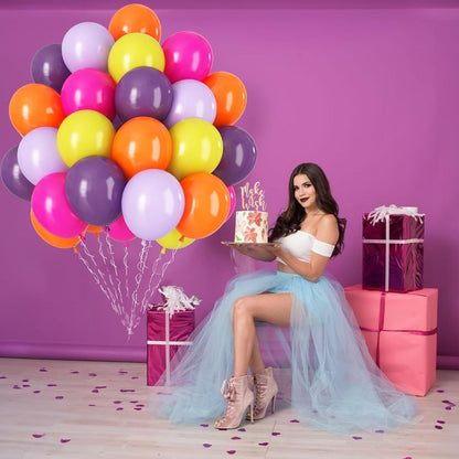 Luftballon Bunt Summer 60 Stück 12 Zoll Pastell Macaron Farben für Mädchen Geburtstag Party Deko