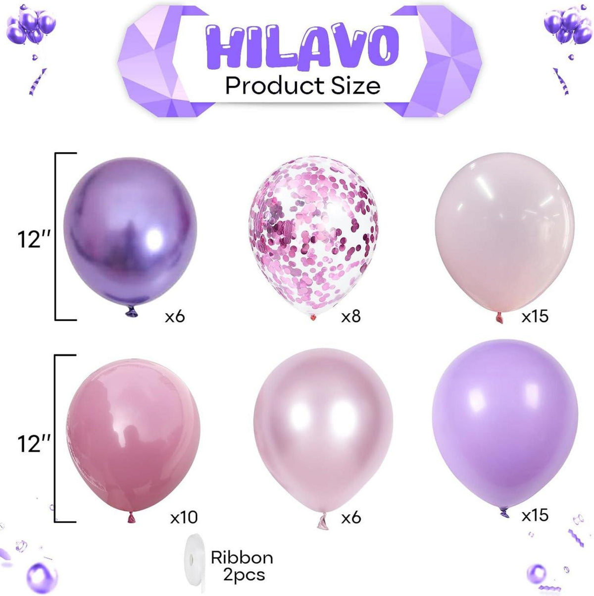 Pastell Luftballons Set Rosa Lila 60 Stk 12 Zoll Mädchen