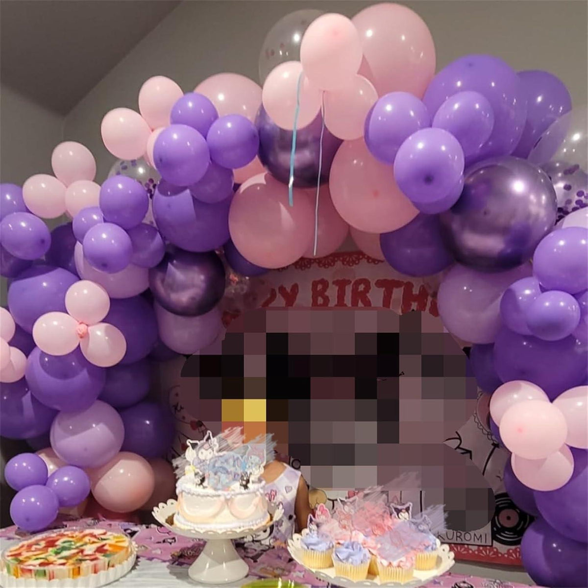 Luftballon Set 60 Stück Pastell Lila Pink Konfetti Ballons Mädchen