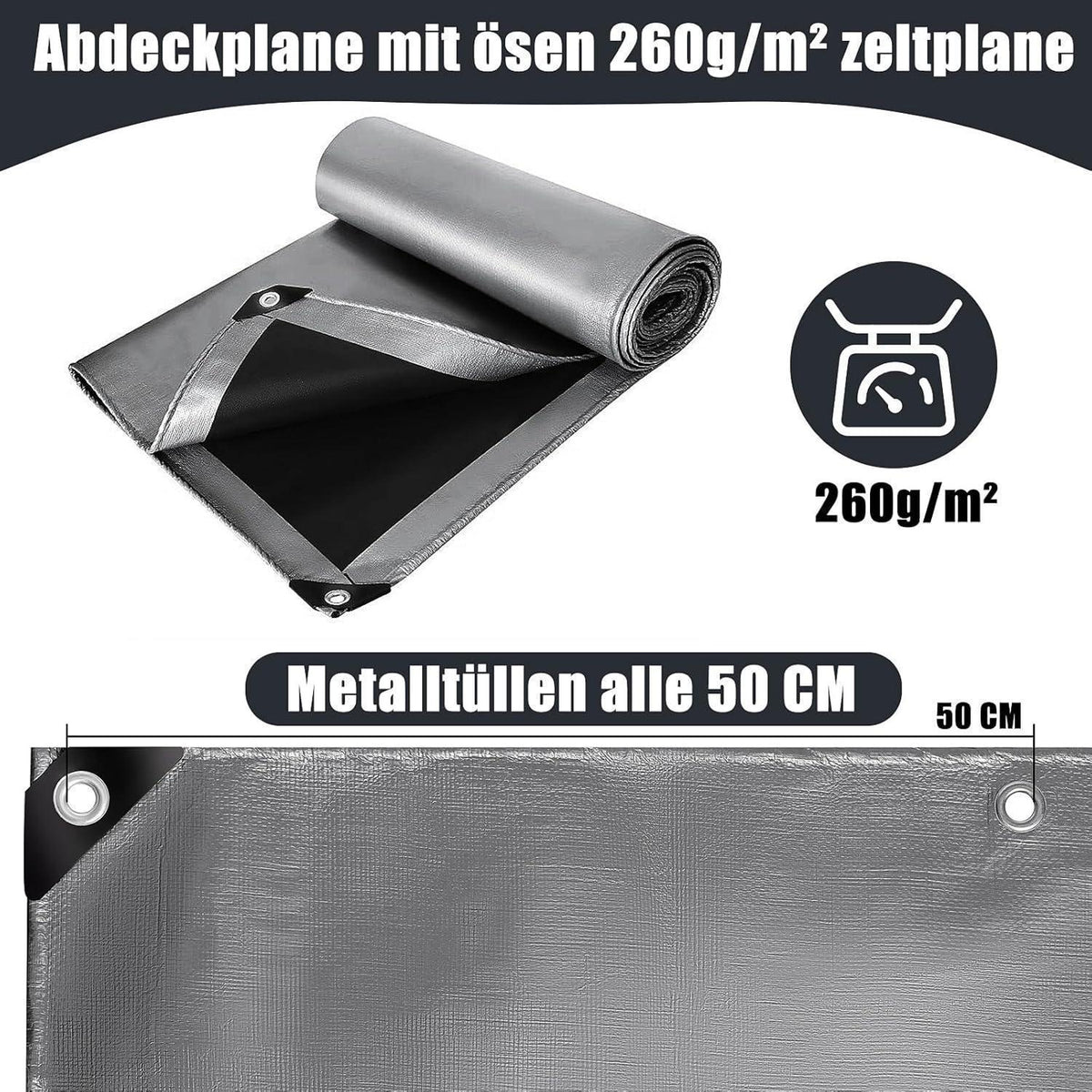 Abdeckplane 4x8m wasserdicht UV-stabil für Garten & Auto