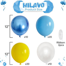 Blau Gelb Luftballons 60 Stück Metallic Pastell Weiß 12 Zoll