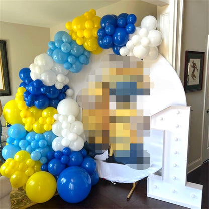 60x Luftballons Blau Gelb Weiß 12 Zoll Party Deko Helium Ballon