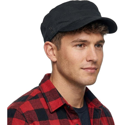 Military Cap Herren – Verstellbare Army Flat Cap Schwarz