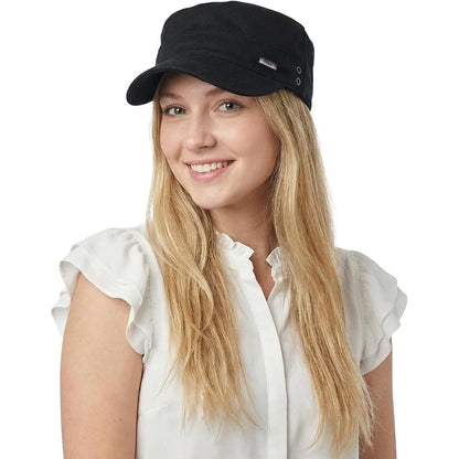 Military Cap Herren – Verstellbare Army Flat Cap Schwarz