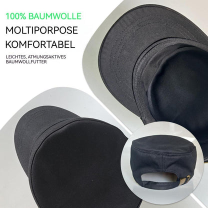 Military Cap Herren – Verstellbare Army Flat Cap Schwarz