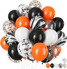 Orange Schwarz Halloween Luftballons Set 60 Stück 12'' Achat Marmor