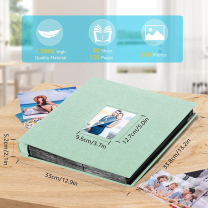 Großes Fotoalbum für 600 Fotos 10x15 cm, Leinen, personalisierbar