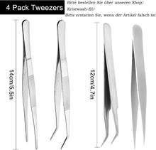 Stumpfe und spitze Präzisions-Pinzette Set, Edelstahl, 14 cm