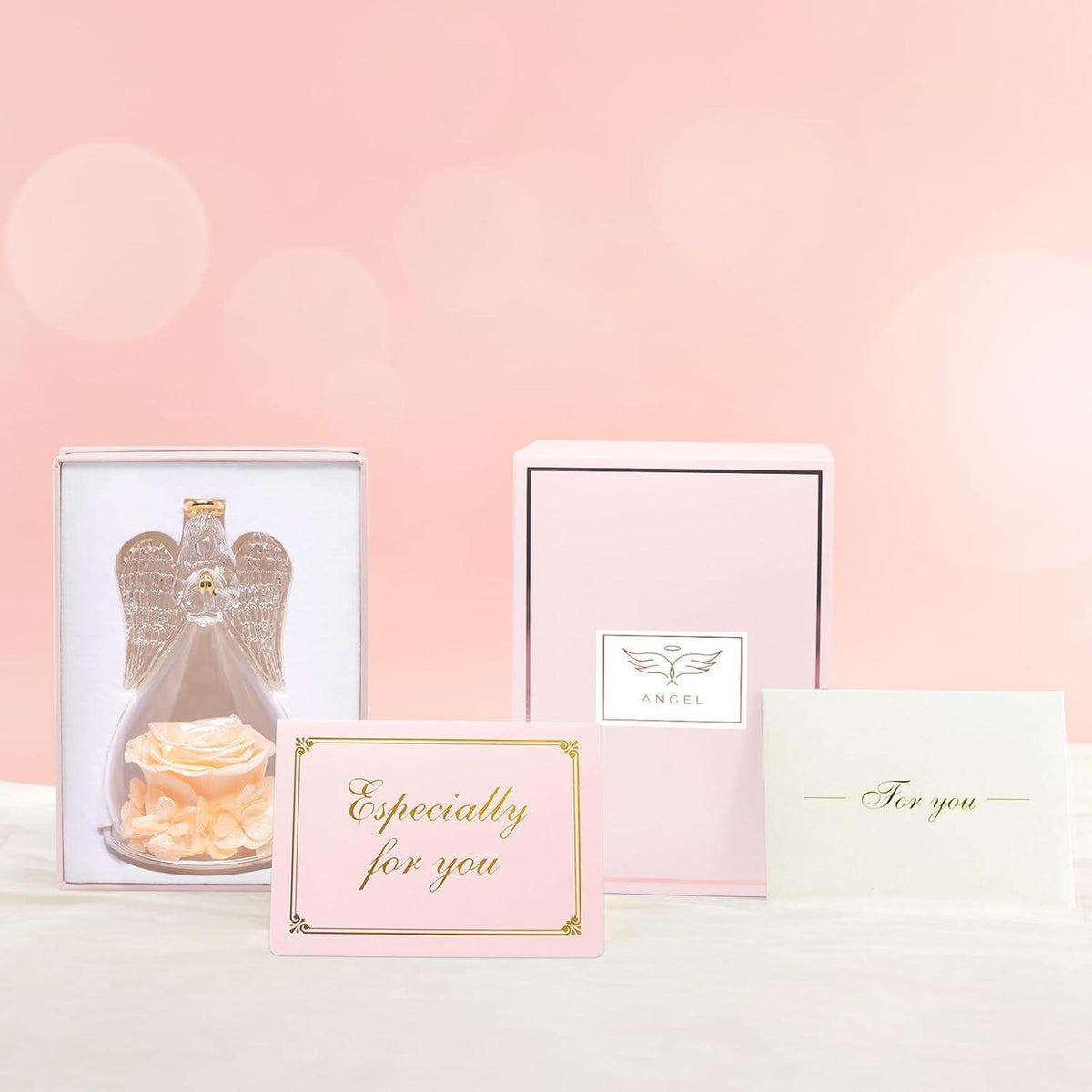 Ewige Rose Engel Geschenkset für Frauen Weihnachten Valentinstag