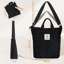 Damen Kord Groß Handtasche Cord Tasche Tote Bag