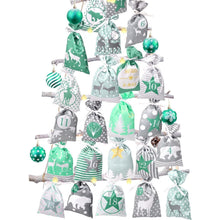 Adventskalender Grau 24 Stoffbeutel Kette selbst Basteln