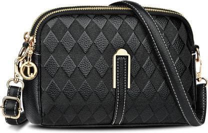 Kleine Umhängetasche Damen Leder Crossbody Schultertasche