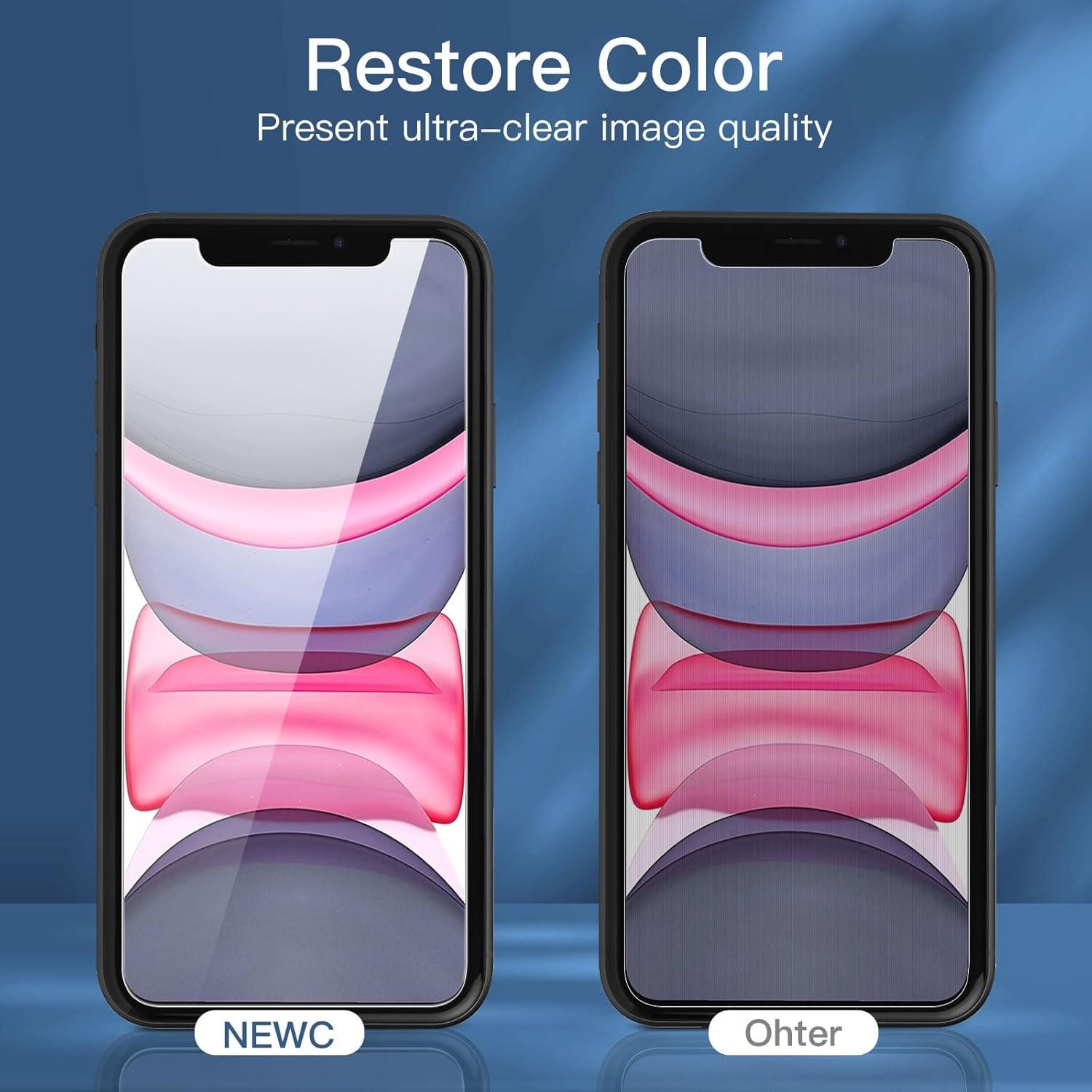 Sichtschutz Panzer Schutz Glas iPhone 11 XR 3x 9H Härte Blasenfrei 6,1 Zoll