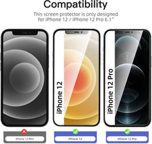 3x iPhone 12 6,1 Zoll Sichtschutz Panzerglas 9H Härte