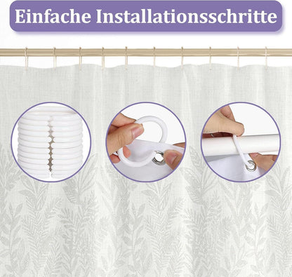 Duschvorhang Anti-Schimmel 180x200 Wasserabweisend lila Blätter