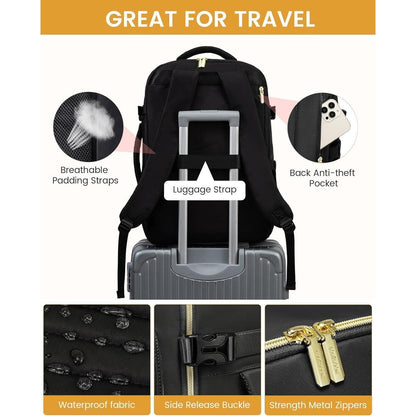 Handgepäck Rucksack Damen 50L Laptop wasserdicht Reise